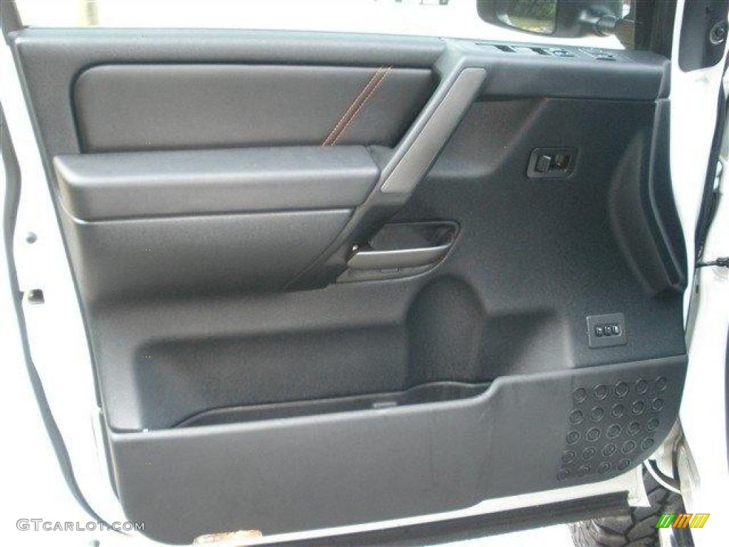 2008 Nissan Titan Pro-4X Crew Cab 4x4 Pro 4X Charcoal Door Panel Photo #39106777