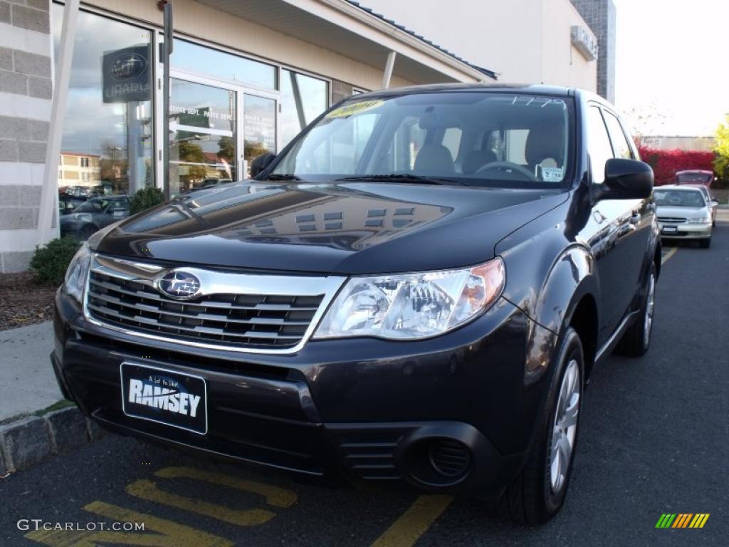 2009 Forester 2.5 X - Obsidian Black Pearl / Platinum photo #1