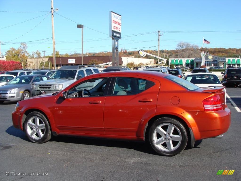 2008 Avenger R/T - Sunburst Orange Pearl / Dark Slate Gray/Light Slate Gray photo #8