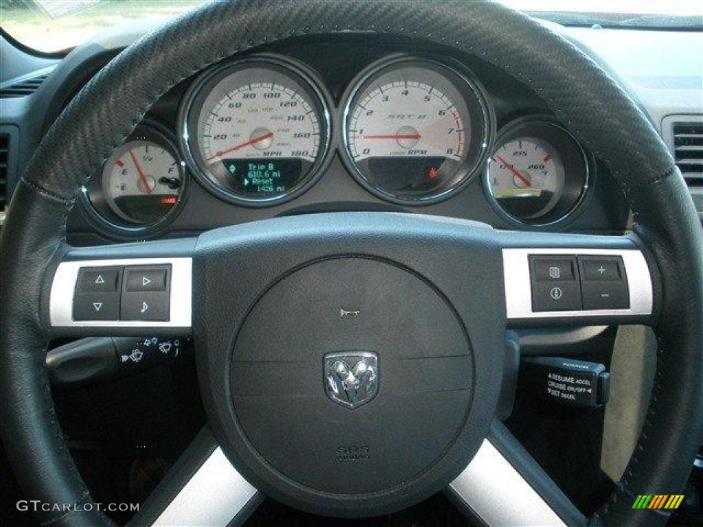 2009 Dodge Challenger SRT8 Dark Slate Gray Steering Wheel Photo #39113750
