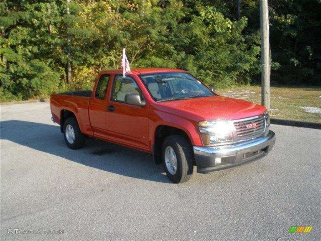 2006 Canyon Work Truck Extended Cab - Cherry Red Metallic / Dark Pewter photo #1