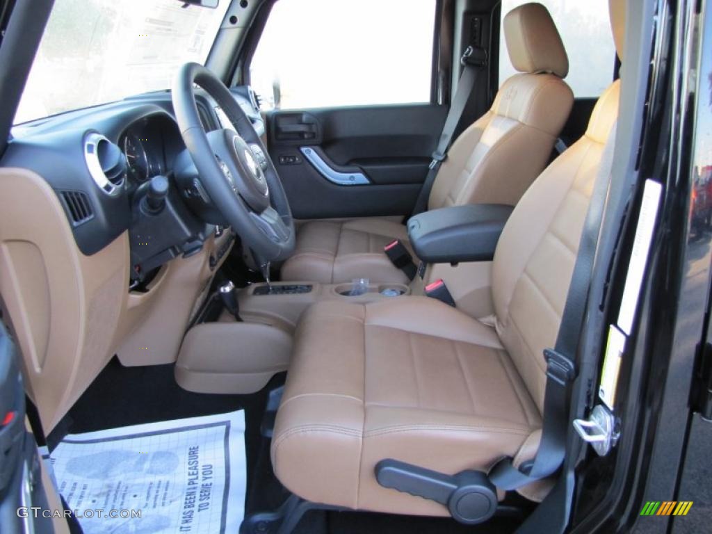 Black/Dark Saddle Interior 2011 Jeep Wrangler Unlimited Sahara 4x4 Photo #39113960
