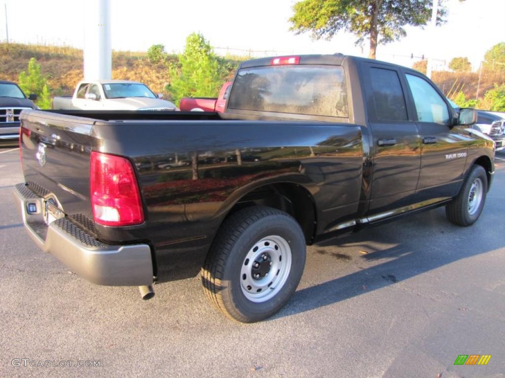 2011 Ram 1500 ST Quad Cab - Brilliant Black Crystal Pearl / Dark Slate Gray/Medium Graystone photo #3