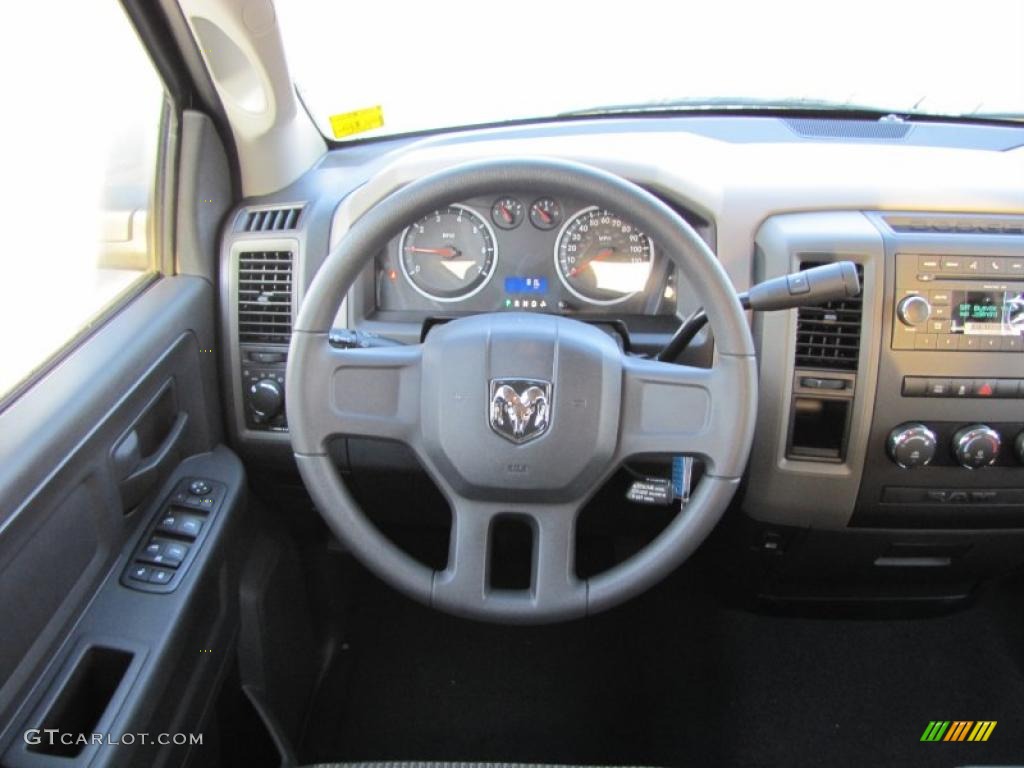 2011 Dodge Ram 1500 ST Quad Cab Dark Slate Gray/Medium Graystone Steering Wheel Photo #39114300