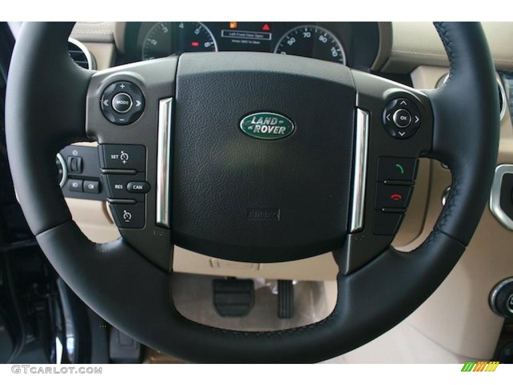 2011 Land Rover LR4 HSE Almond/Nutmeg Steering Wheel Photo #39114856