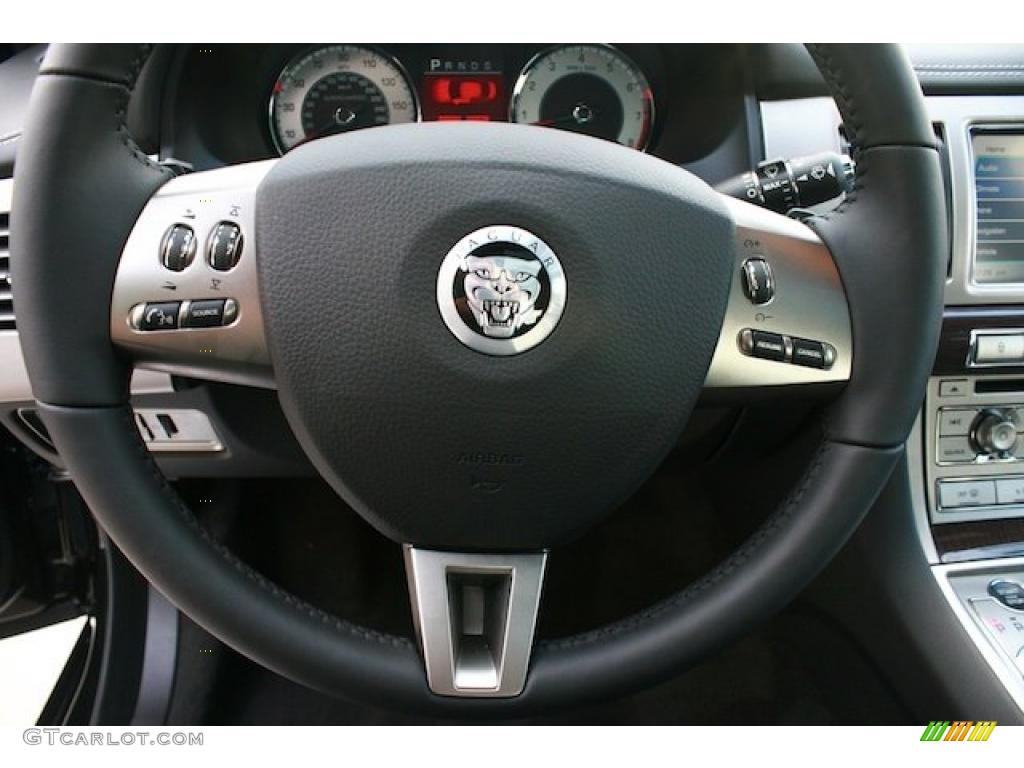 2011 Jaguar XF XF Supercharged Sedan Warm Charcoal Steering Wheel Photo #39115112