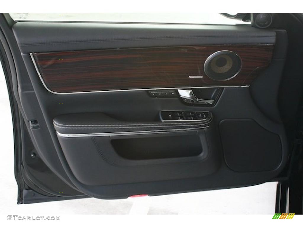 2011 Jaguar XJ XJ Supercharged Jet Black/Ivory Door Panel Photo #39115501