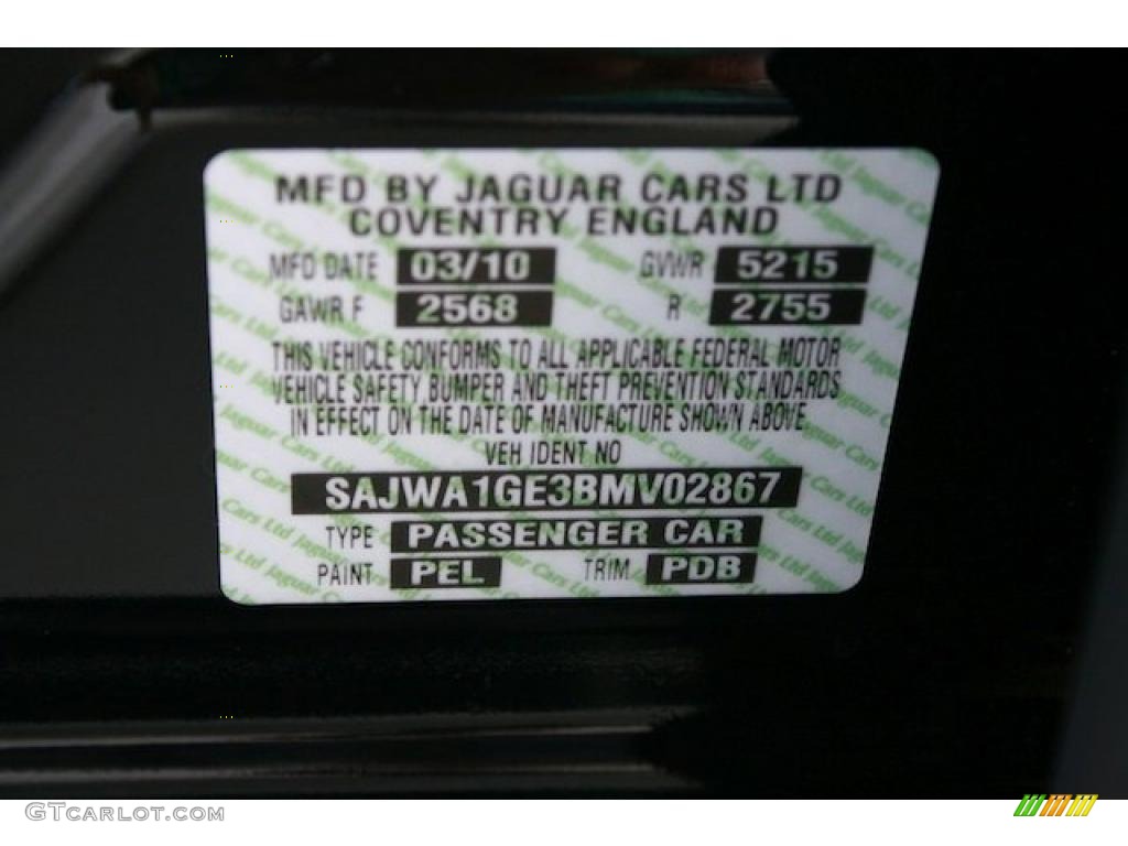 2011 XJ Color Code PEL for Ultimate Black Metallic Photo #39115533
