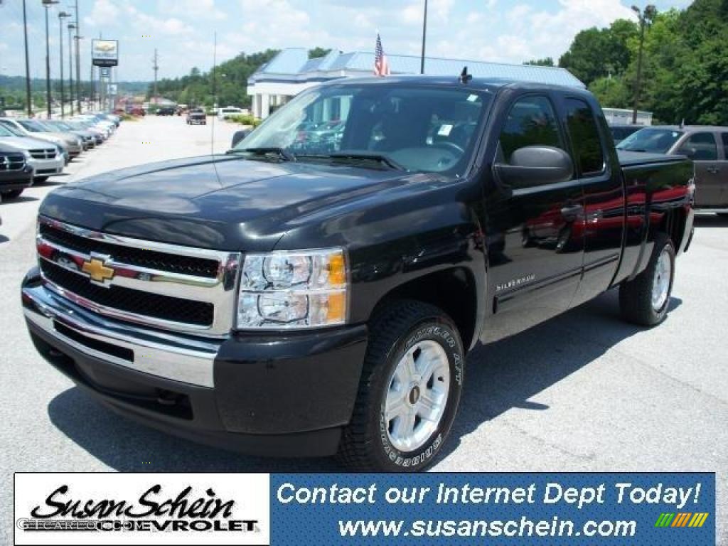 2009 Silverado 1500 LT Extended Cab 4x4 - Black / Ebony photo #1