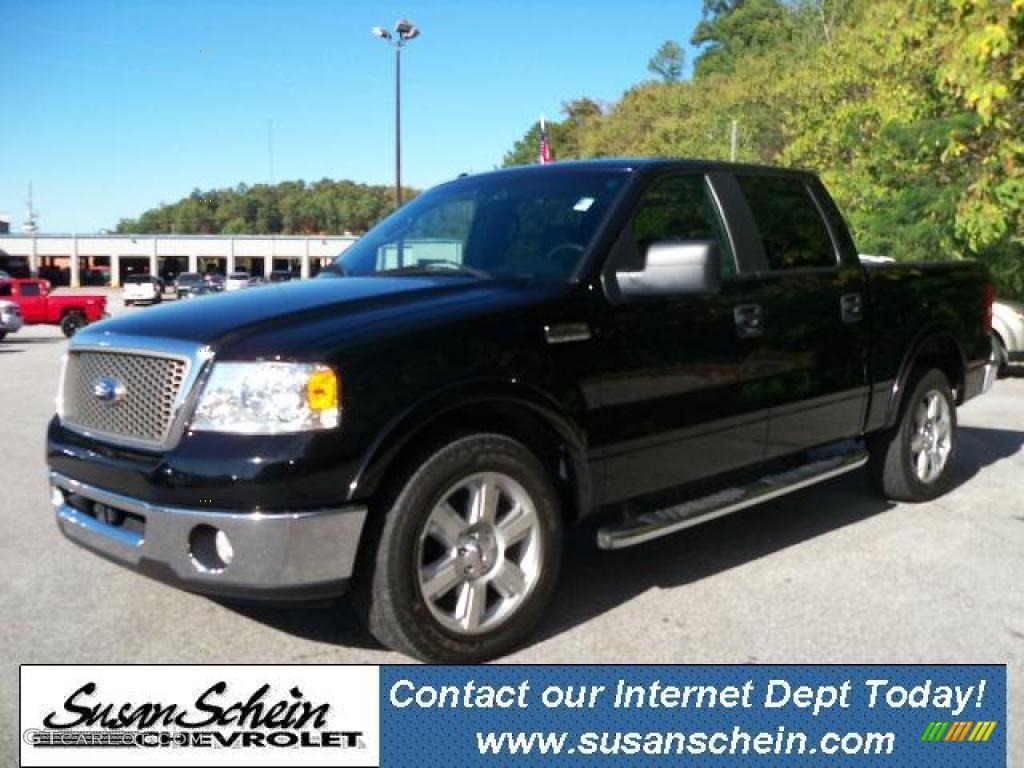 2008 F150 Lariat SuperCrew - Black / Black photo #1