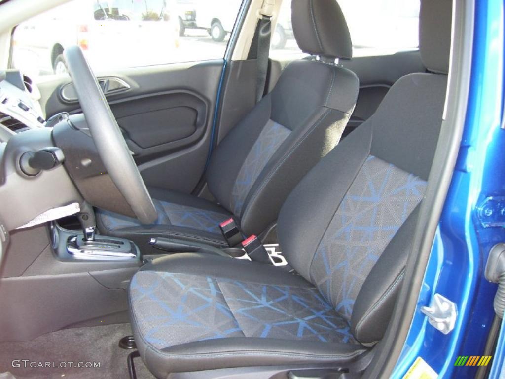 Charcoal Black/Blue Cloth Interior 2011 Ford Fiesta SE Sedan Photo #39127383