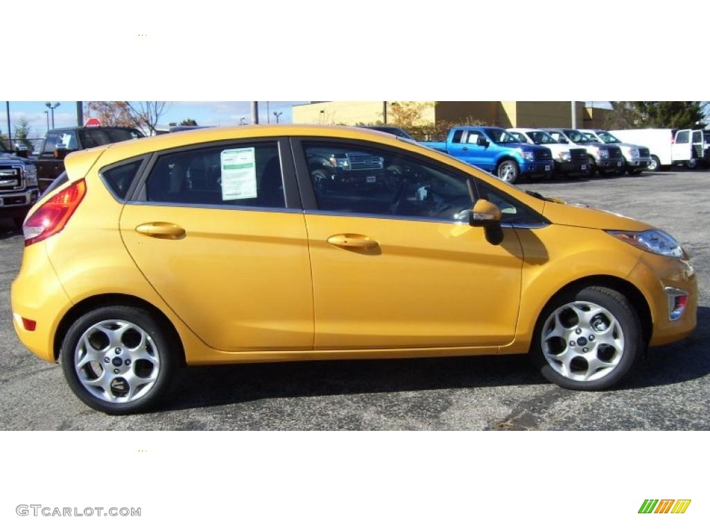 Yellow Blaze Metallic Tri-Coat 2011 Ford Fiesta SES Hatchback Exterior Photo #39127827