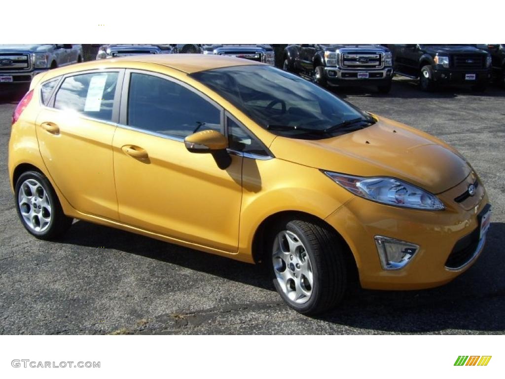 Yellow Blaze Metallic Tri-Coat 2011 Ford Fiesta SES Hatchback Exterior Photo #39127847