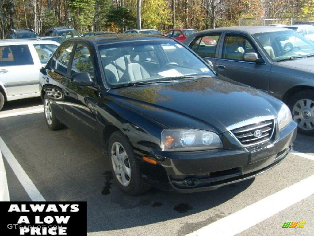 2004 Elantra GLS Sedan - Black Obsidian / Gray photo #1