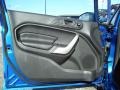 Charcoal Black Leather 2011 Ford Fiesta SEL Sedan Door Panel