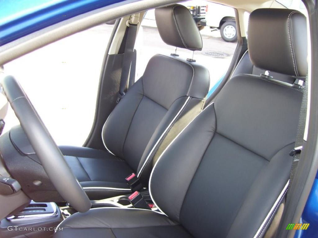 Charcoal Black Leather Interior 2011 Ford Fiesta SEL Sedan Photo #39129163