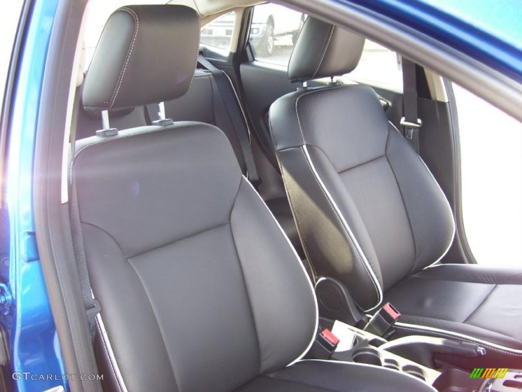 Charcoal Black Leather Interior 2011 Ford Fiesta SEL Sedan Photo #39129183