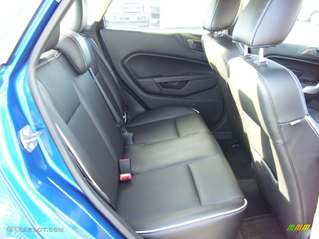 Charcoal Black Leather Interior 2011 Ford Fiesta SEL Sedan Photo #39129195
