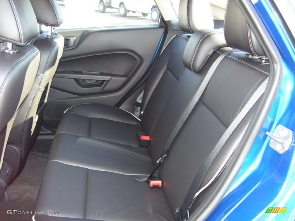 Charcoal Black Leather Interior 2011 Ford Fiesta SEL Sedan Photo #39129211