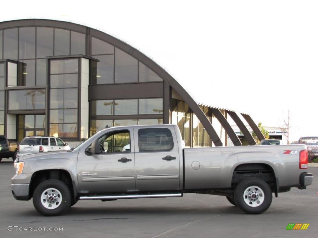 Steel Gray Metallic 2008 GMC Sierra 3500HD SLE Crew Cab 4x4 Exterior Photo #39129991