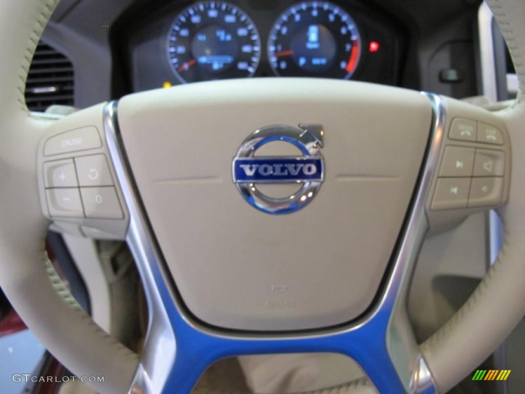 2011 Volvo XC60 3.2 Sandstone Beige Steering Wheel Photo #39130047