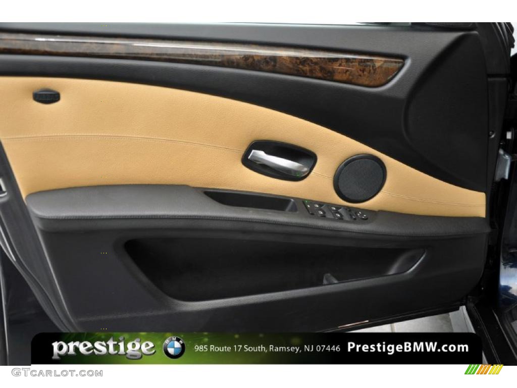 2008 BMW 5 Series 550i Sedan Natural Brown Door Panel Photo #39130703