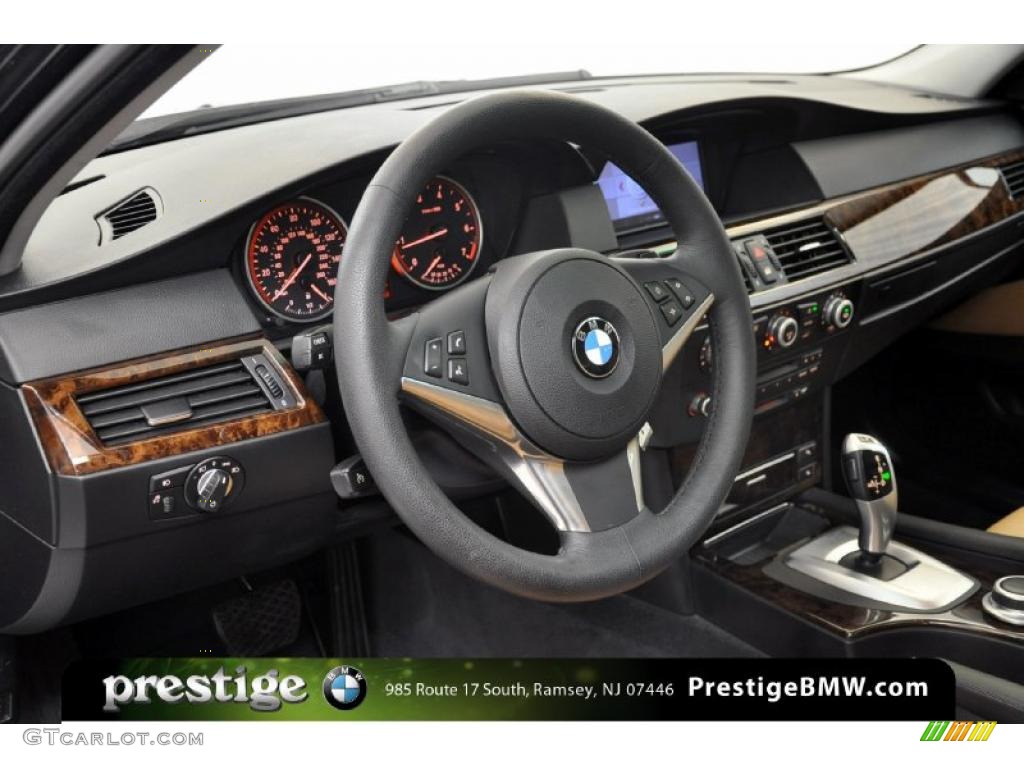 2008 BMW 5 Series 550i Sedan Natural Brown Dashboard Photo #39130763