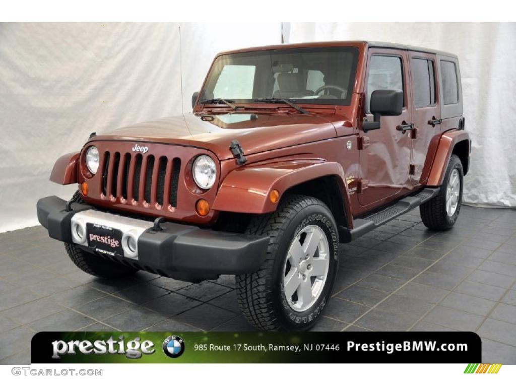 Red Rock Crystal Pearl 2008 Jeep Wrangler Unlimited Sahara 4x4 Exterior Photo #39130827