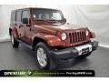 Red Rock Crystal Pearl 2008 Jeep Wrangler Unlimited Sahara 4x4 Exterior