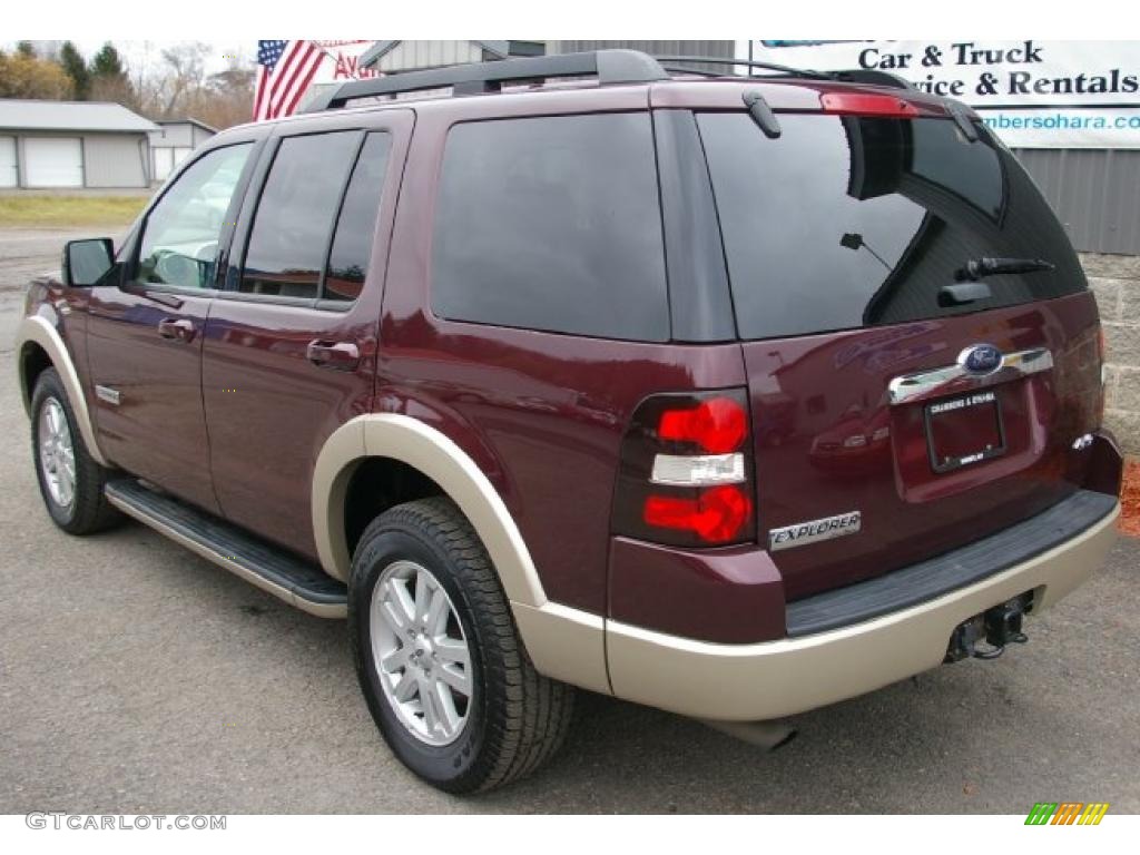 2008 Explorer Eddie Bauer 4x4 - Dark Cherry Metallic / Camel photo #11