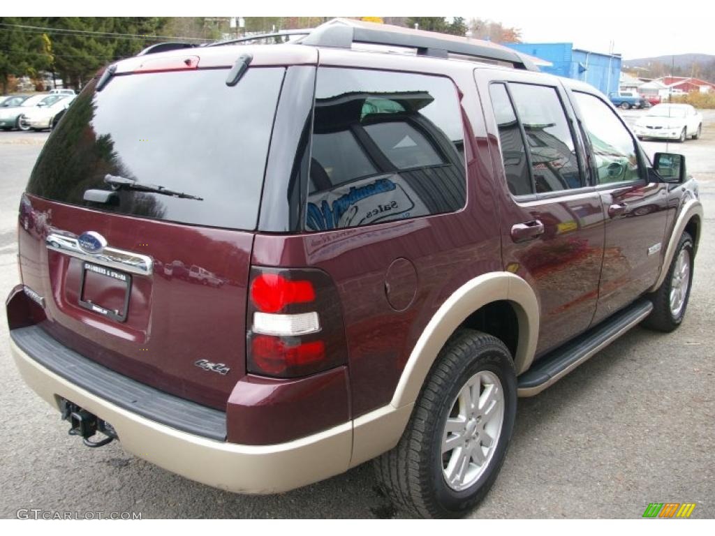 2008 Explorer Eddie Bauer 4x4 - Dark Cherry Metallic / Camel photo #13