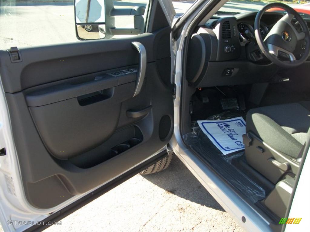 2011 Chevrolet Silverado 2500HD LT Extended Cab 4x4 Ebony Door Panel Photo #39132751