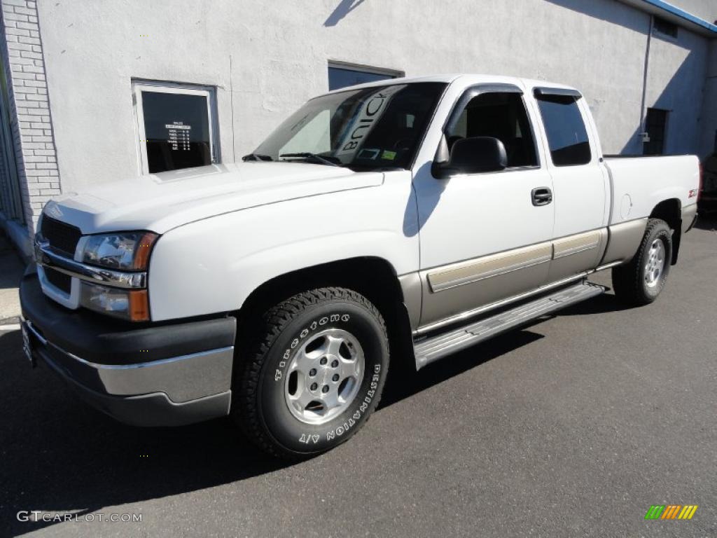 2003 Silverado 1500 Z71 Extended Cab 4x4 - Summit White / Medium Gray photo #1