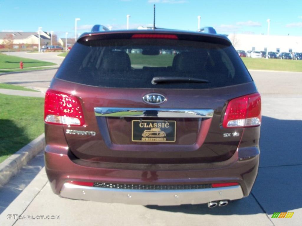 2011 Sorento SX V6 AWD - Dark Cherry / Black photo #5