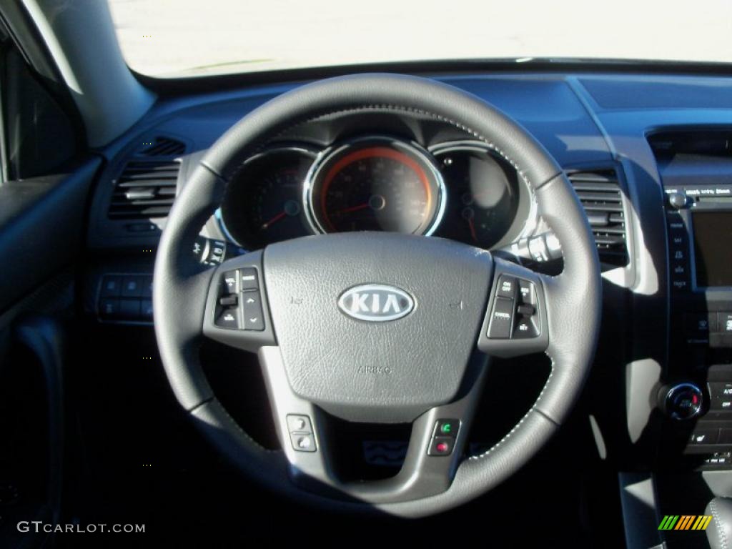 2011 Kia Sorento SX V6 AWD Black Steering Wheel Photo #39134735
