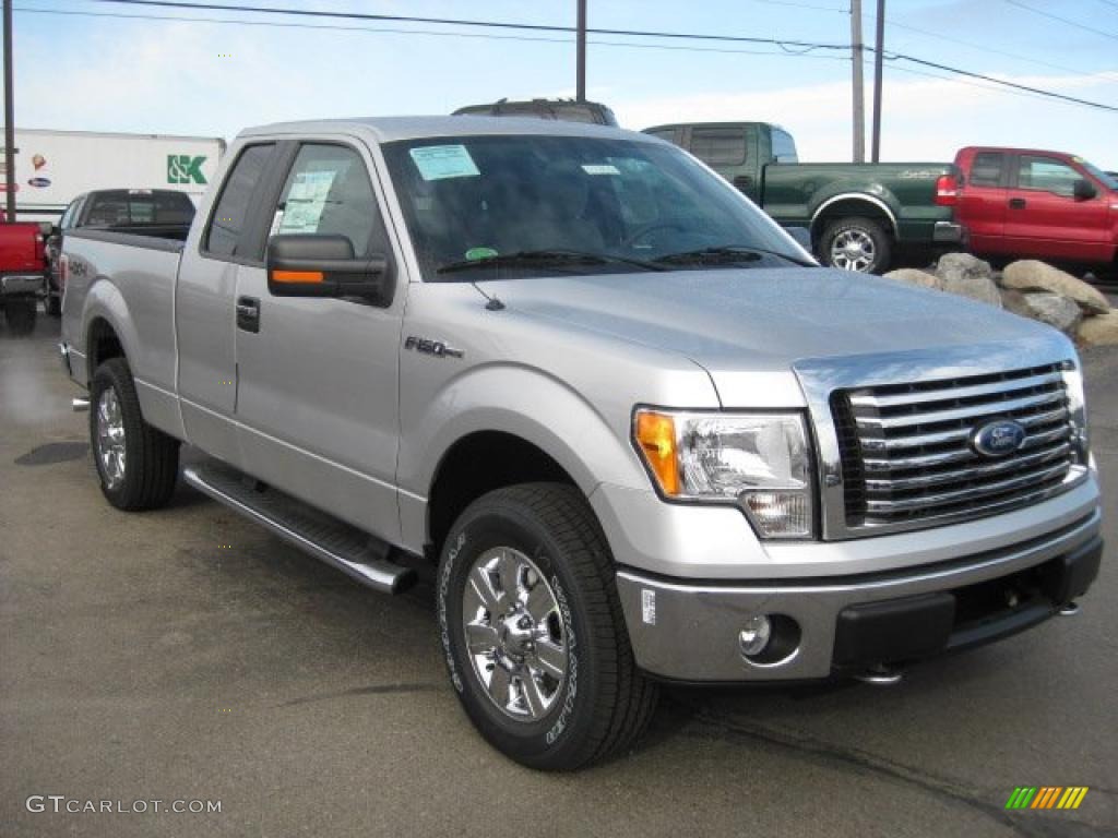 2010 F150 XLT SuperCab 4x4 - Ingot Silver Metallic / Medium Stone photo #3