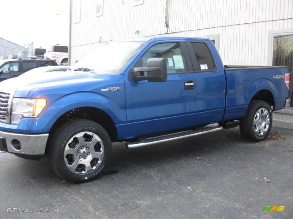 2010 F150 XLT SuperCab 4x4 - Blue Flame Metallic / Medium Stone photo #1