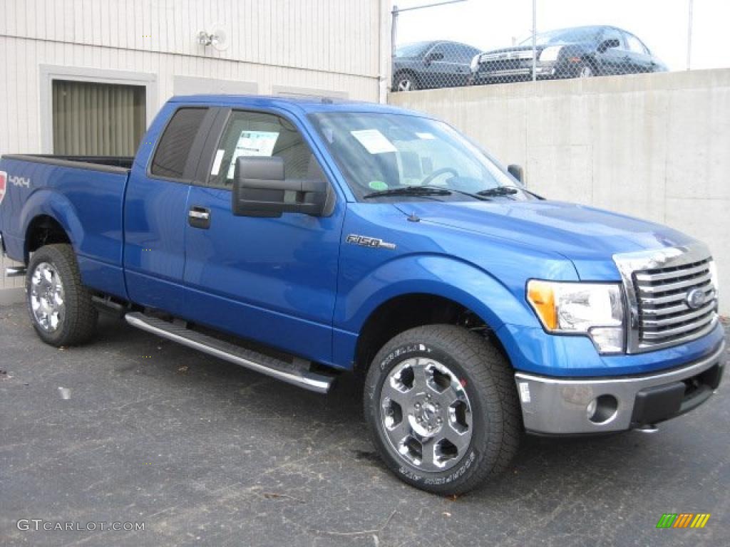 2010 F150 XLT SuperCab 4x4 - Blue Flame Metallic / Medium Stone photo #3