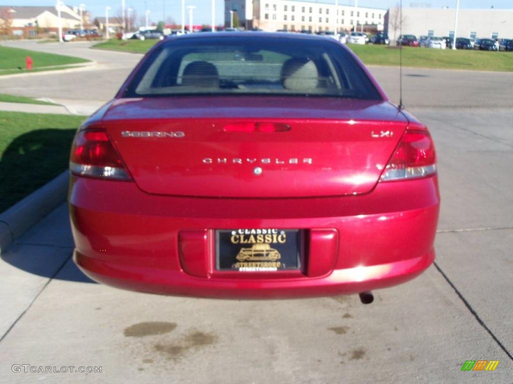 2003 Sebring LXi Sedan - Inferno Red Tinted Pearl / Sandstone photo #5