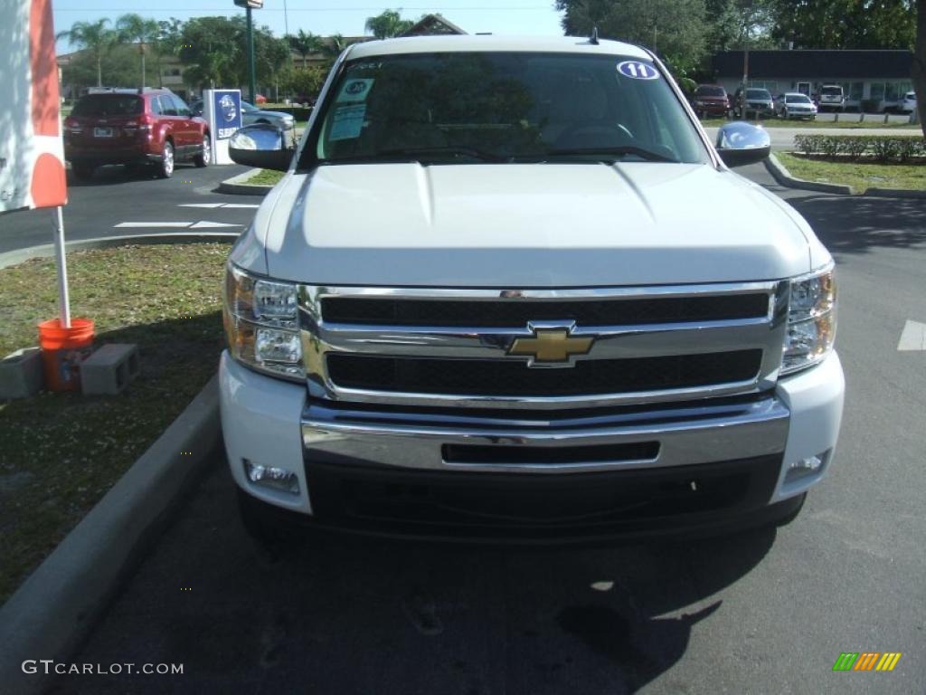 2011 Silverado 1500 LT Extended Cab - Summit White / Light Cashmere/Ebony photo #6