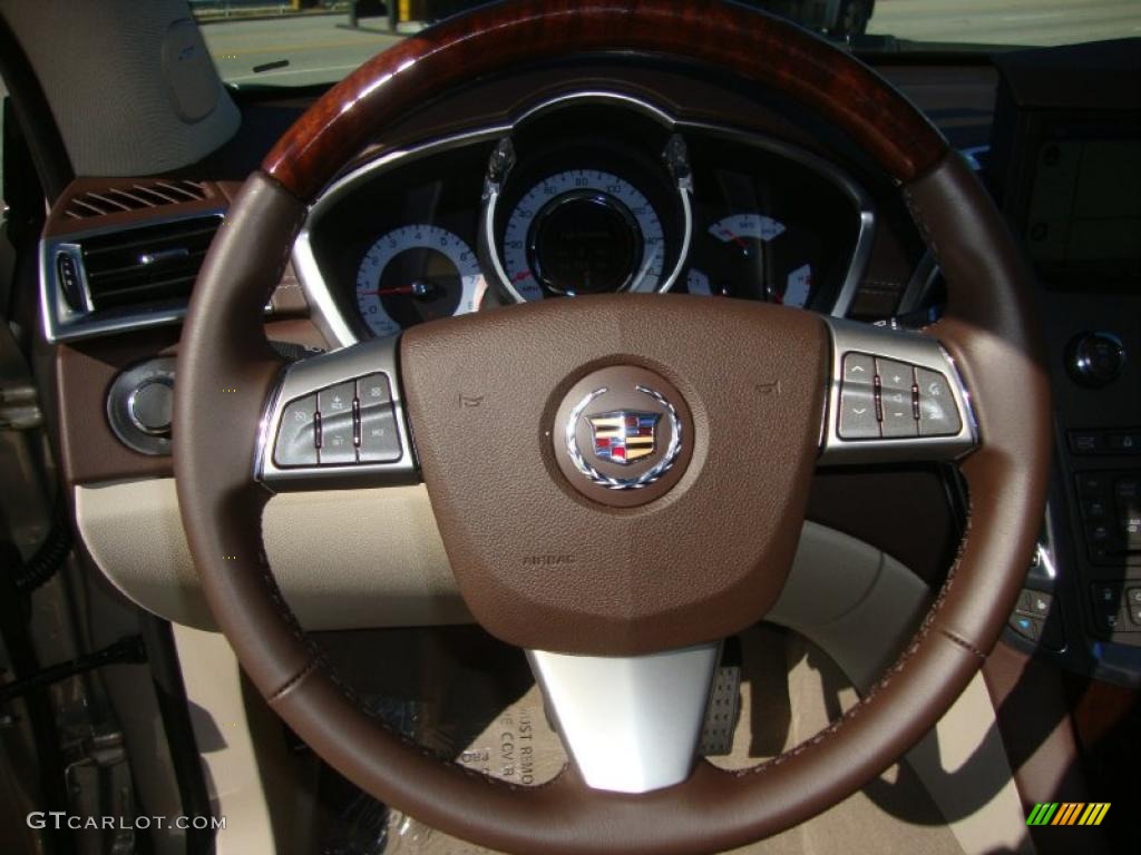 2011 Cadillac SRX 4 V6 AWD Shale/Brownstone Steering Wheel Photo #39138878