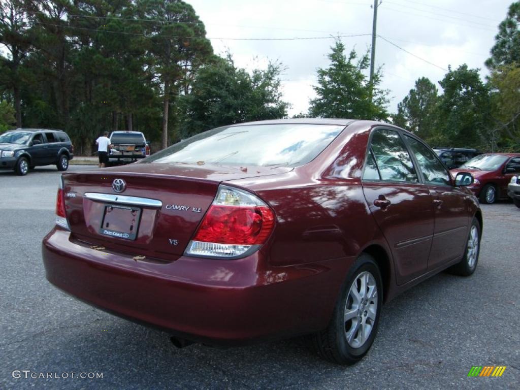 2005 Camry XLE V6 - Salsa Red Pearl / Gray photo #5