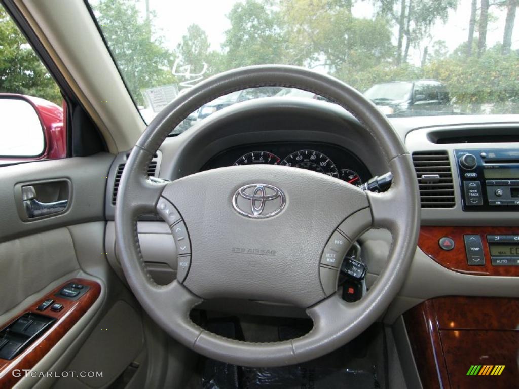 2005 Toyota Camry XLE V6 Gray Steering Wheel Photo #39141066