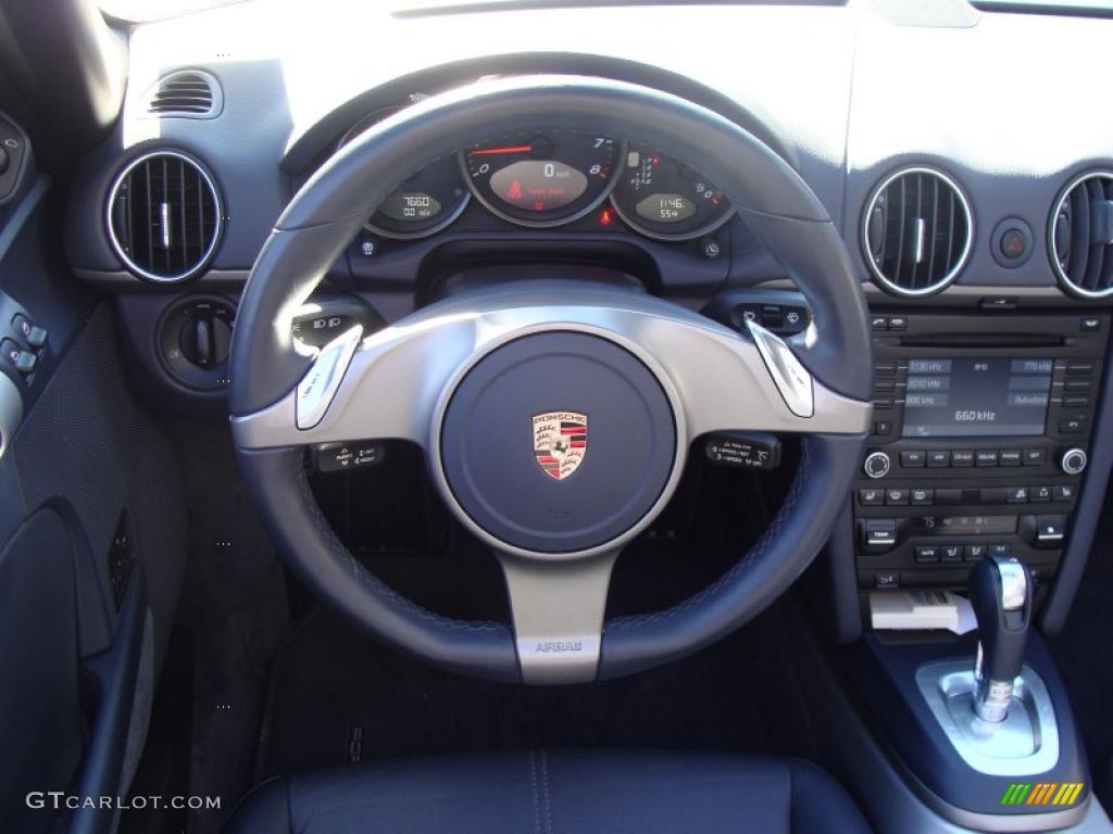 2009 Porsche Boxster Standard Boxster Model Black Steering Wheel Photo #39143022