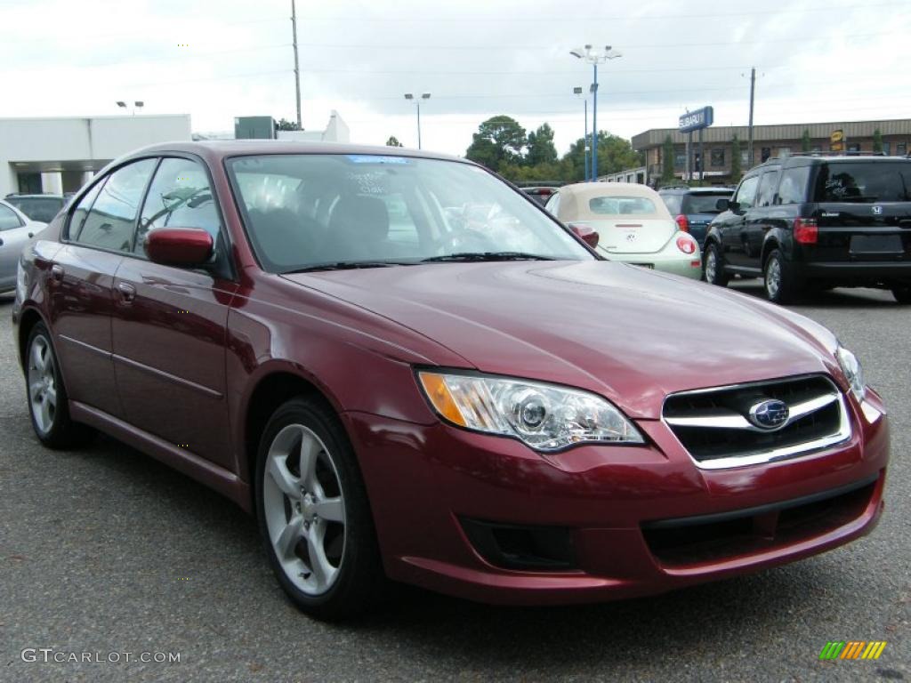 2009 Legacy 2.5i Sedan - Ruby Red Pearl / Warm Ivory photo #7