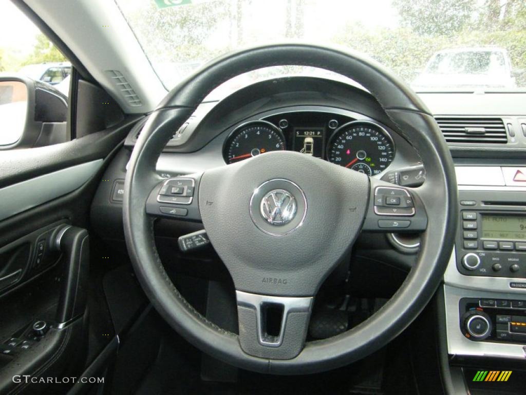 2009 Volkswagen CC Luxury Black Steering Wheel Photo #39147094