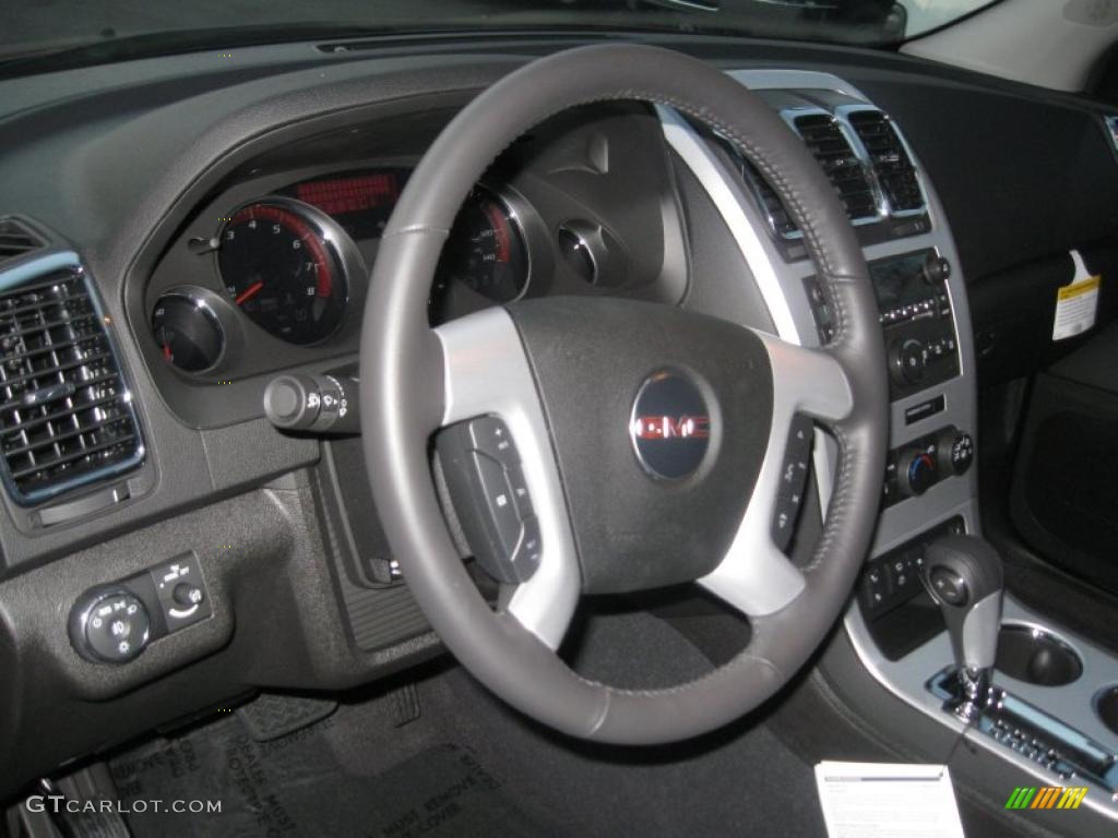 2011 GMC Acadia SLE AWD Ebony Steering Wheel Photo #39152353