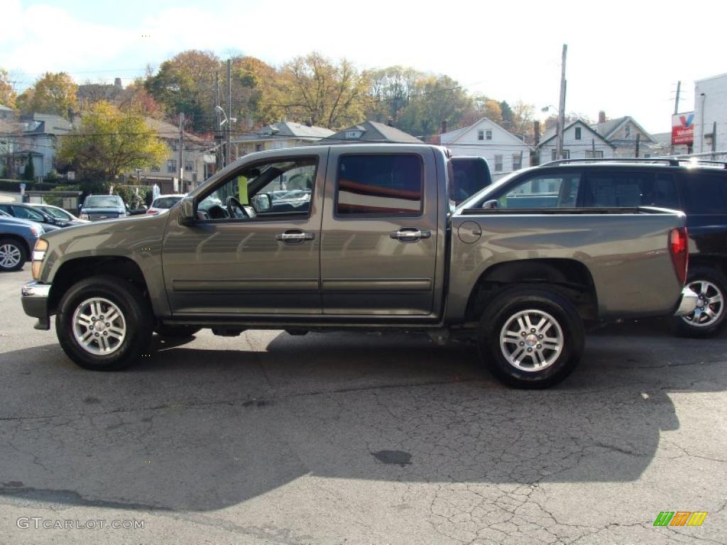 2010 Canyon SLE Crew Cab 4x4 - Gray Green Metallic / Ebony photo #4