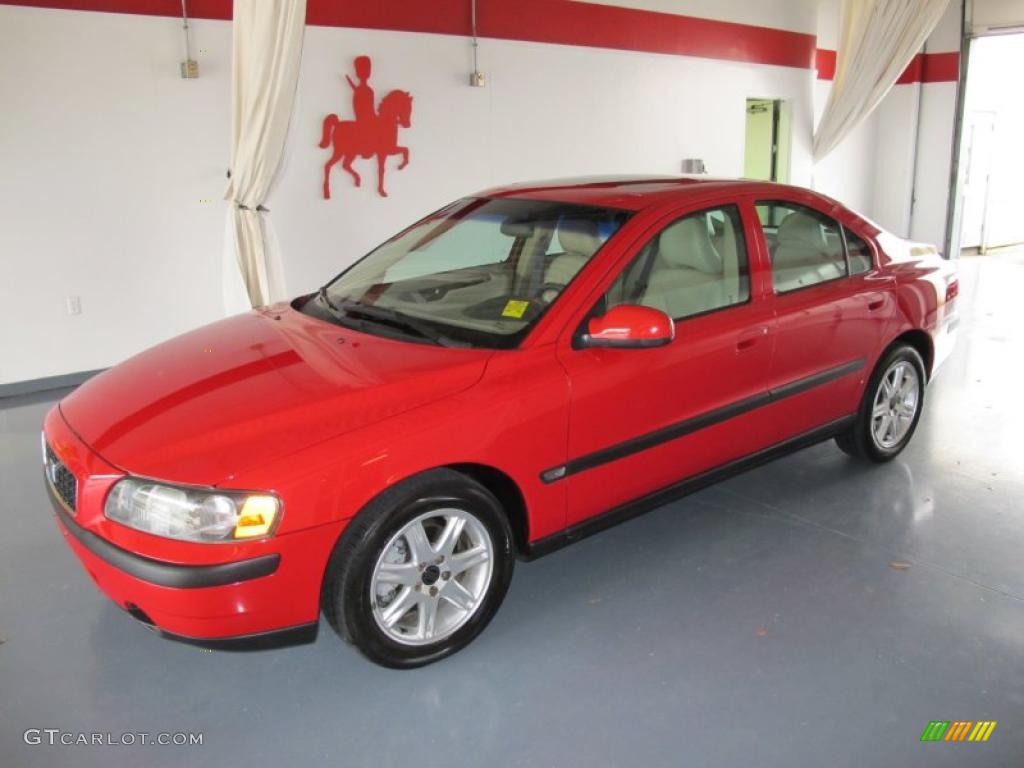 2001 S60 2.4T - Classic Red / Taupe/Light Taupe photo #1