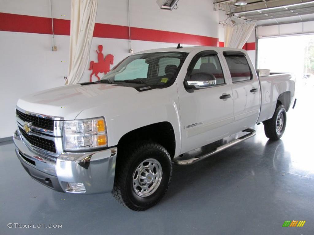 2008 Silverado 2500HD LT Crew Cab - Summit White / Ebony Black photo #1